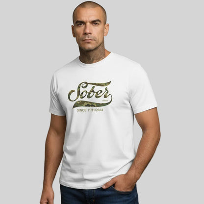 Sober Since Camo Sober T Shirt close-up view (view 22)