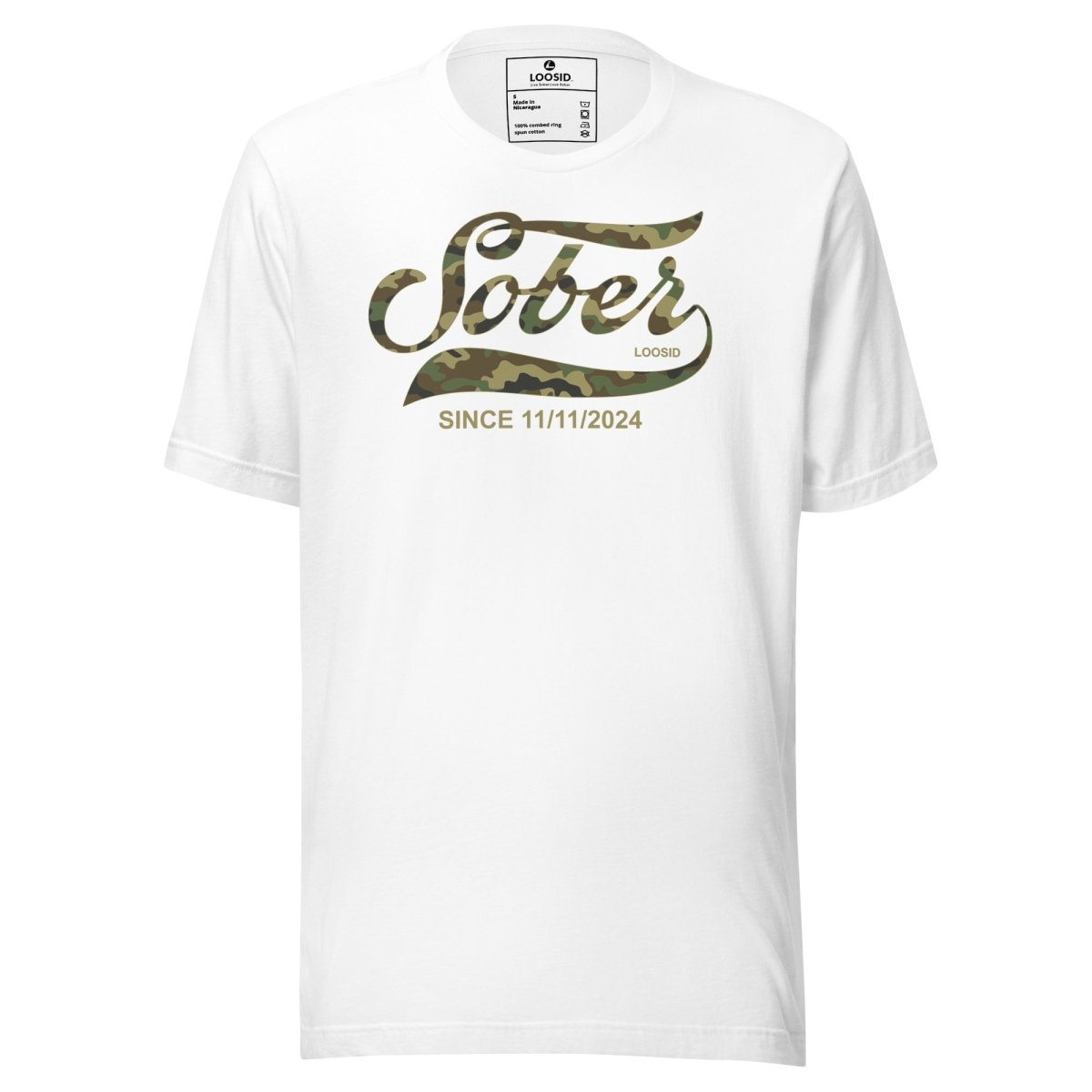 Sober Since Camo Sober T Shirt product photo (view 20)