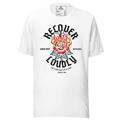 Recover Loudly Sober T Shirt graphic detail (view 14)