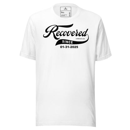 Recovered Since Sober T Shirt back view (view 17)
