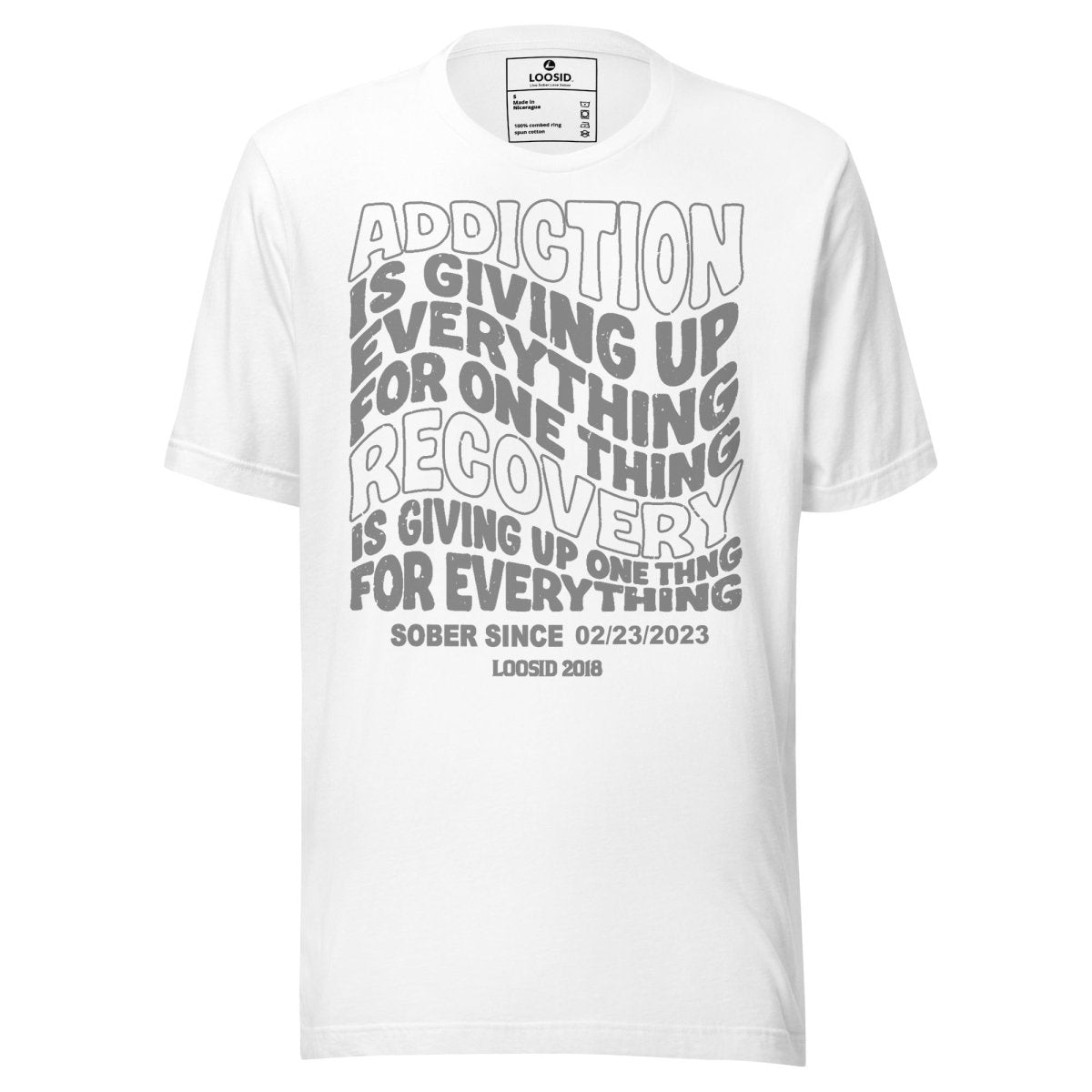 Addiction is Giving up Sober T Shirt featuring the design (view 11)