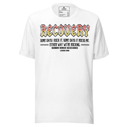 Recovery Rock Sober T Shirt fit detail (view 9)