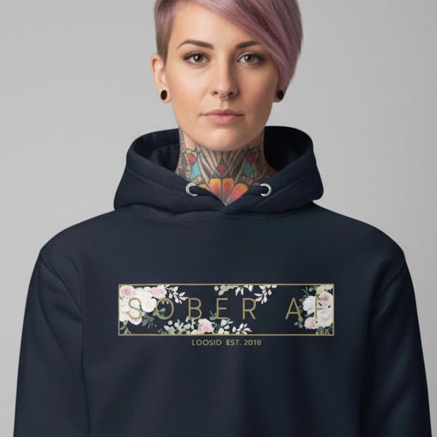 Sober AF Flower Recovery Hoodie back view (view 7)