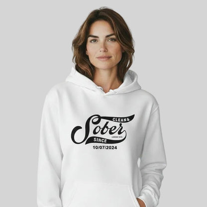 Sober Since Recovery Hoodie back view (view 37)