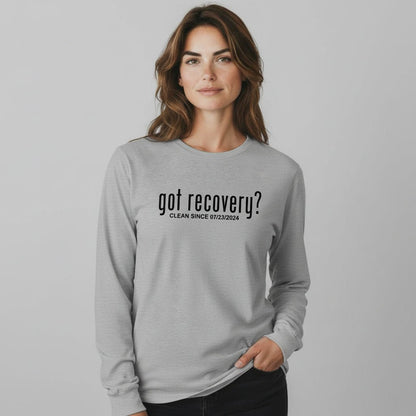Long Sleeve Clean Sober T Shirt fit detail (view 29)