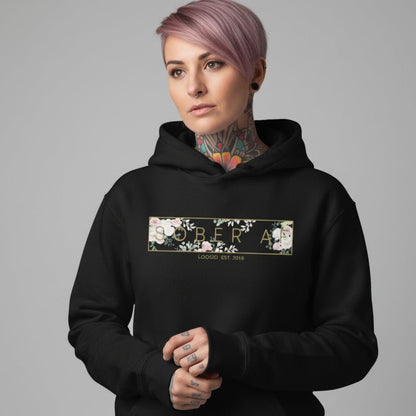 Sober AF Flower Recovery Hoodie graphic detail (view 4)