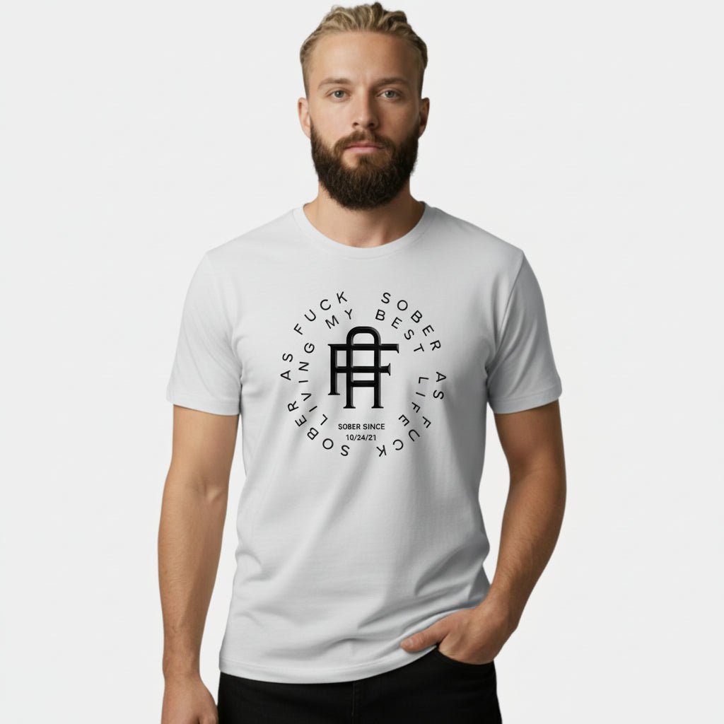 Living My Best Life Sober T Shirt side view (view 16)