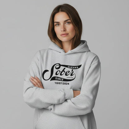 Sober Since Recovery Hoodie fit detail (view 39)