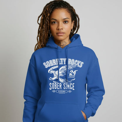 Sober Since Recovery Hoodie close-up view (view 22)