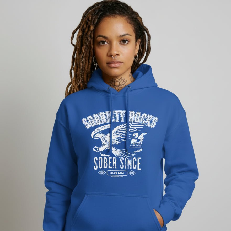 Sober Since Recovery Hoodie close-up view (view 22)