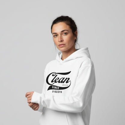 Clean Since Hoodie with Date Recovery Hoodie featuring the design (view 11)