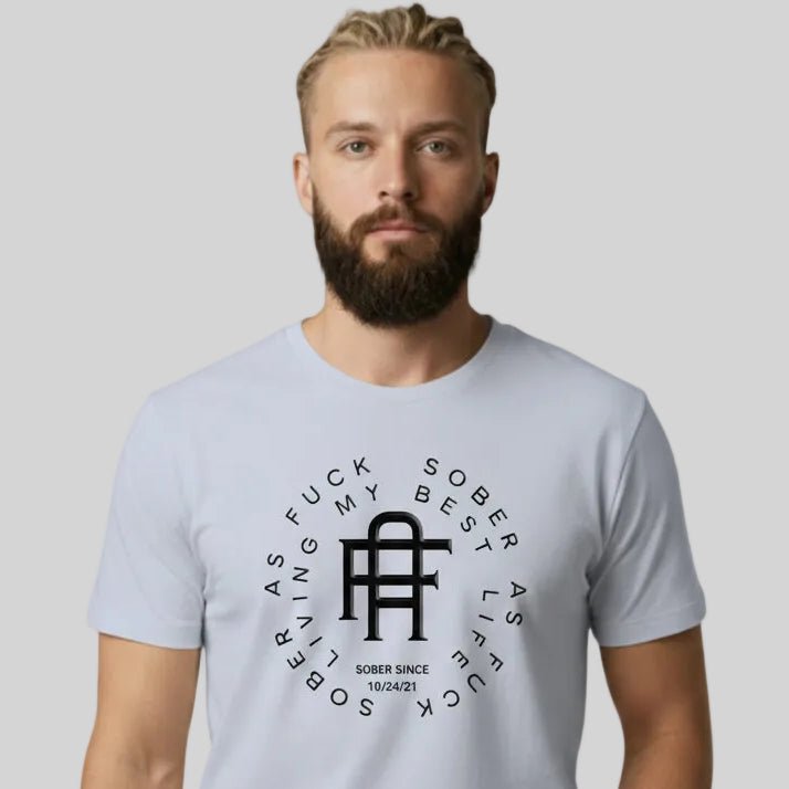 Living My Best Life Sober T Shirt graphic detail (view 24)