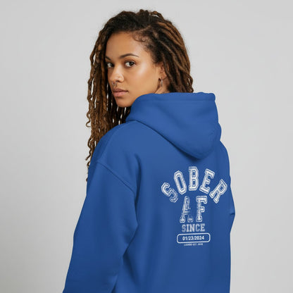 Sober AF Recovery Hoodie featuring the design (view 21)