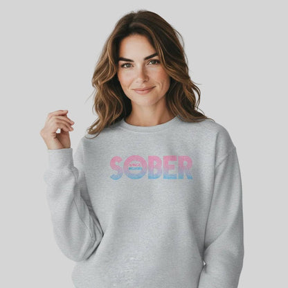 Retro Sobriety Date Sweatshirt Personalized Sober Date Recovery Hoodie flat lay styled image (view 23)