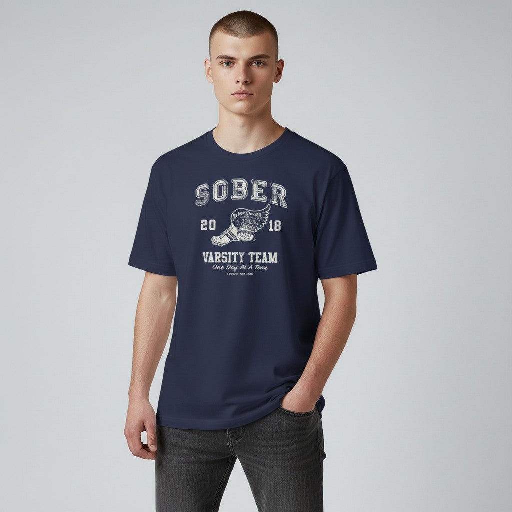 Sober Varsity Men's Sober Sober T Shirt back view (view 7)