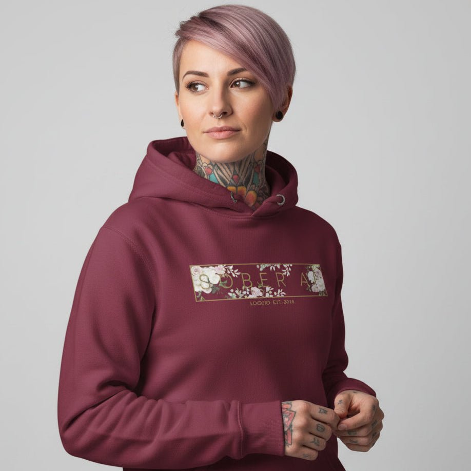 Sober AF Flower Recovery Hoodie flat lay styled image (view 13)