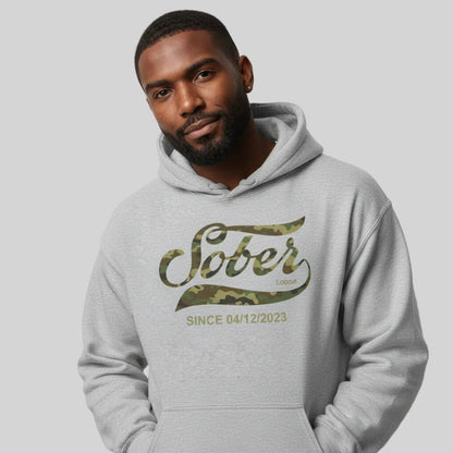 Sober Since Camo Recovery Hoodie product photo (view 20)