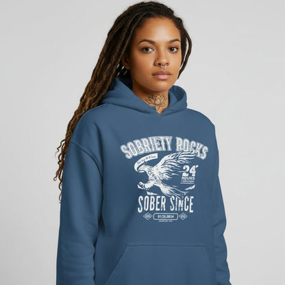 Sober Since Recovery Hoodie back view (view 27)