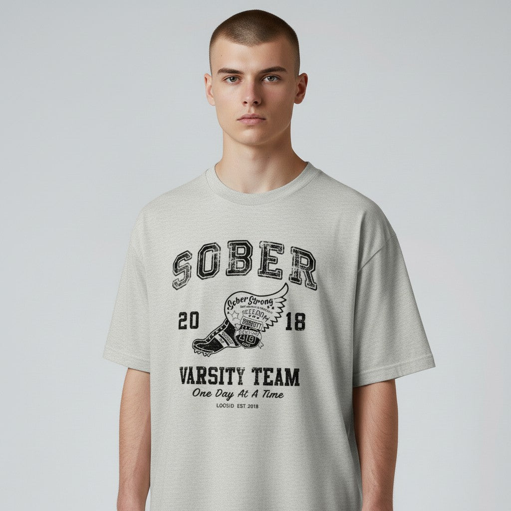 Sober Varsity Men's Sober Sober T Shirt side view (view 16)