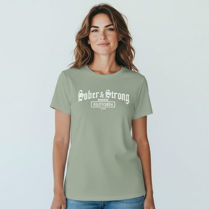 Old School Sober & Strong Sober T Shirt graphic detail (view 14)
