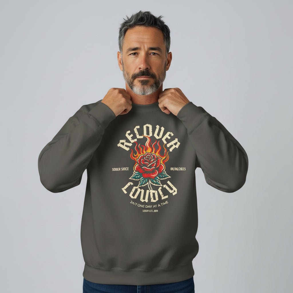 Sobriety Recovery Hoodie flat lay styled image (view 13)