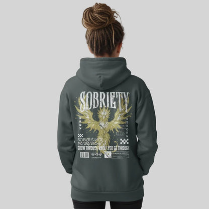 Navy Phoenix Reborn Recovery Print Hoodie Limited Edition Recovery Hoodie side view (view 6)