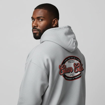 Clean Club Badge Unisex Zip Recovery Hoodie graphic detail (view 14)