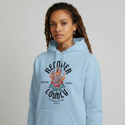 Recover Loudly Custom Sobriety Date Recovery Hoodie product photo (view 40)