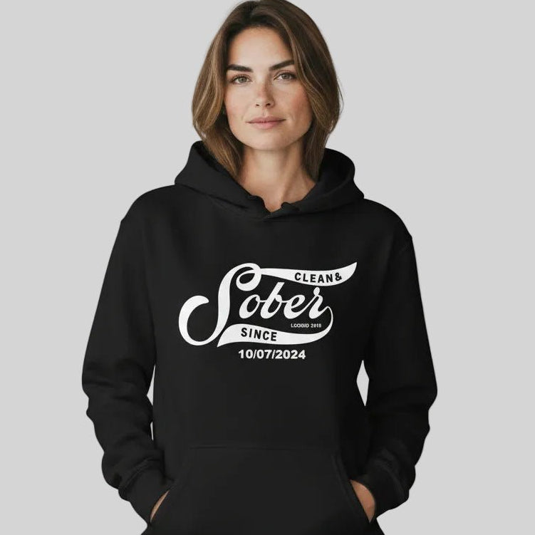 Sober Since Recovery Hoodie back view (view 7)