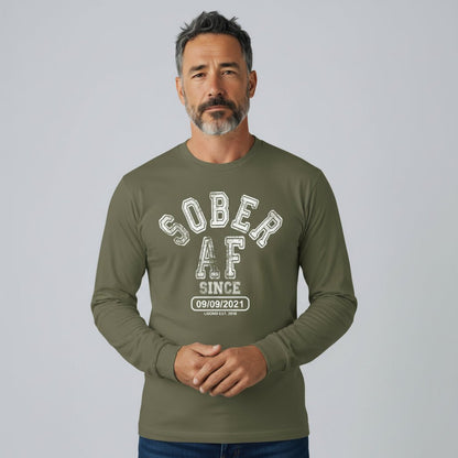 Sober AF Since Long Sleeve Sober T Shirt side view (view 16)