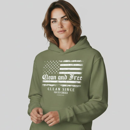 Clean and Free Custom Recovery Date Recovery Hoodie back view (view 17)