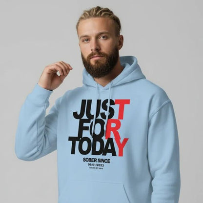 Just For Today Custom Sobriety Date Recovery Hoodie product photo (view 40)