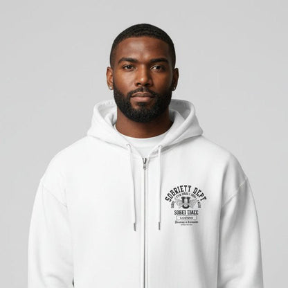 Sobriety Dept 24 7 Zip Recovery Hoodie graphic detail (view 24)