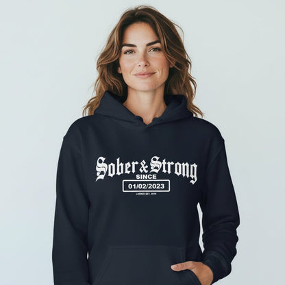 Old School Sober Recovery Hoodie side view (view 16)