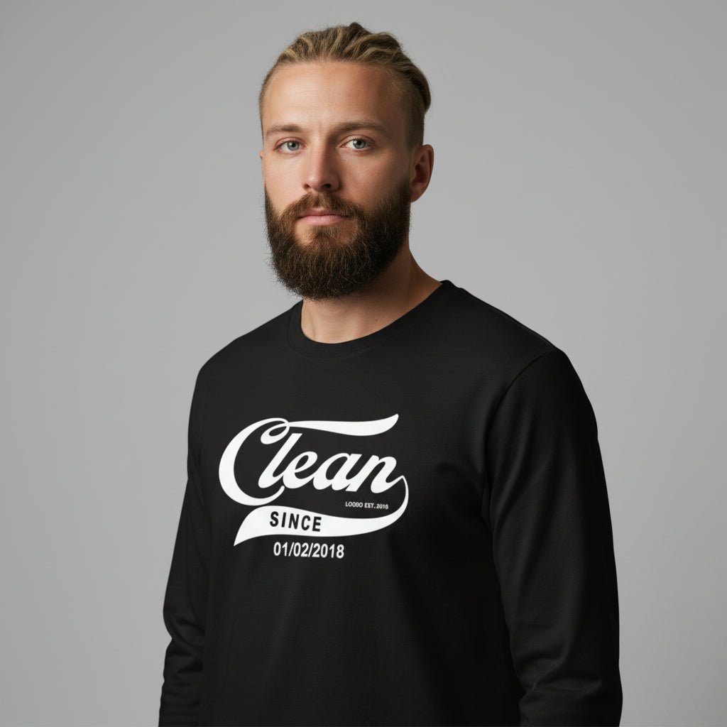 Clean Since Long Sleeve Sober T Shirt lifestyle view (view 5)
