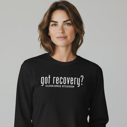 Long Sleeve Clean Sober T Shirt lifestyle view (view 5)