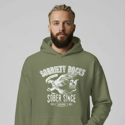 Sober Since Recovery Hoodie fit detail (view 19)