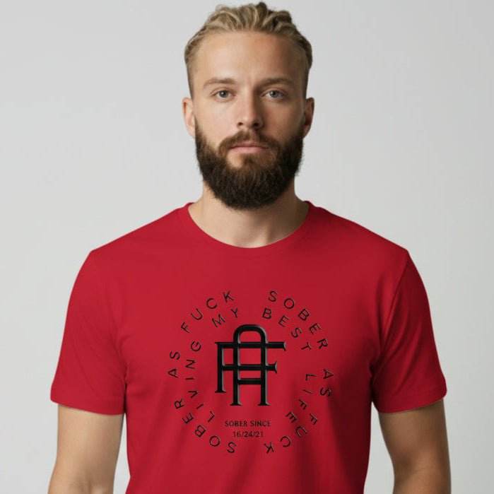 Living My Best Life Sober T Shirt featuring the design (view 21)