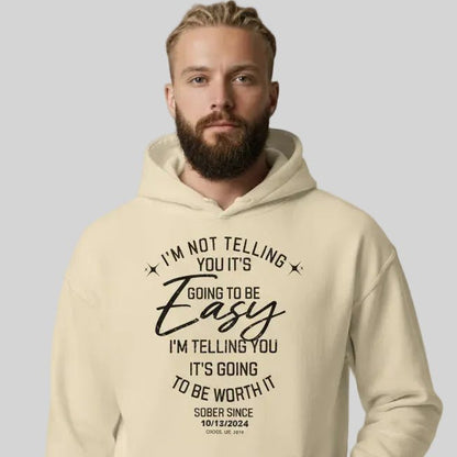 I'm Not Telling Custom Sobriety Date Recovery Hoodie product photo (view 30)