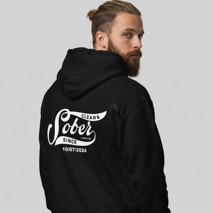 Sober Since Recovery Hoodie back view (view 7)