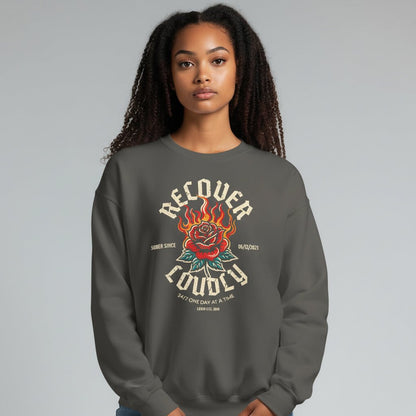 Recover Loudly Recovery Hoodie flat lay styled image (view 13)