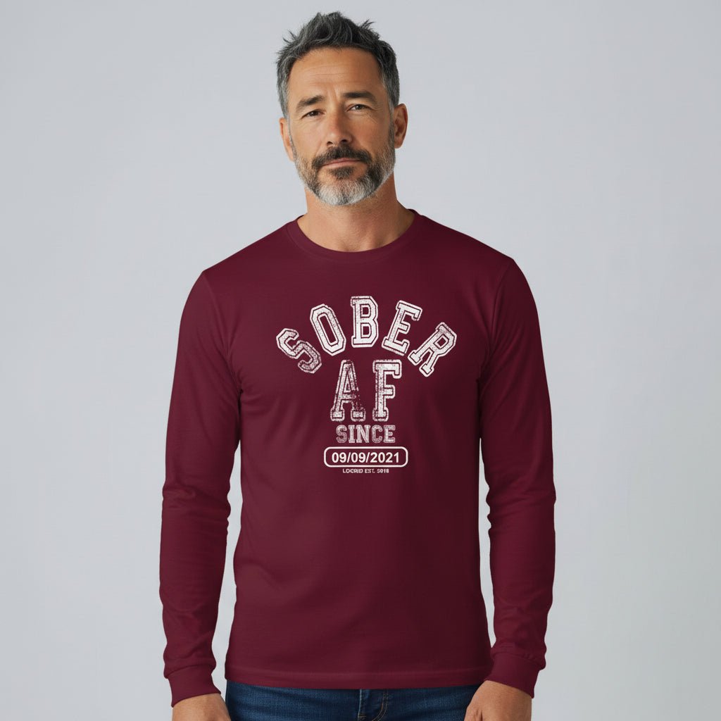 Sober AF Since Long Sleeve Sober T Shirt close-up view (view 12)