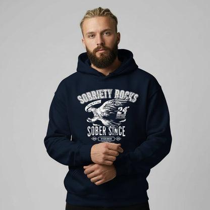 Sober Since Recovery Hoodie close-up view (view 2)