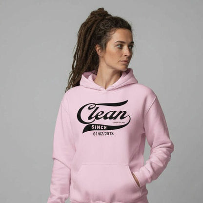 Clean Since Hoodie with Date Recovery Hoodie lifestyle view (view 55)