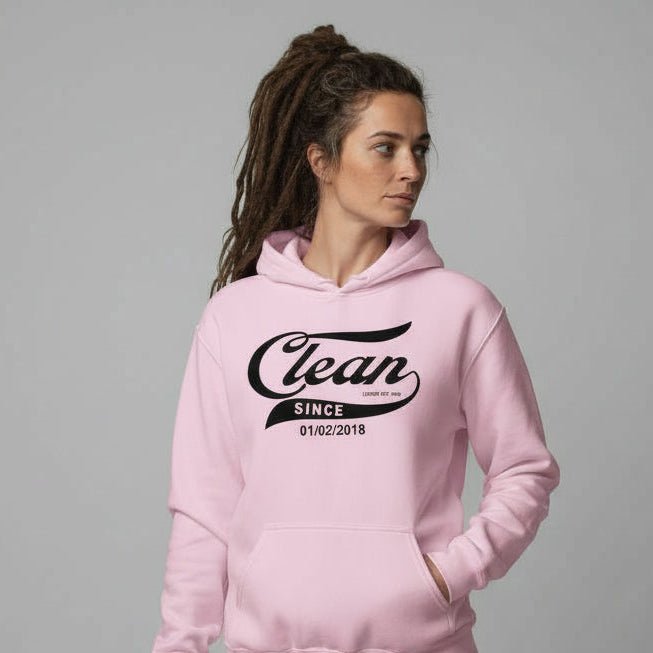Clean Since Hoodie with Date Recovery Hoodie lifestyle view (view 55)
