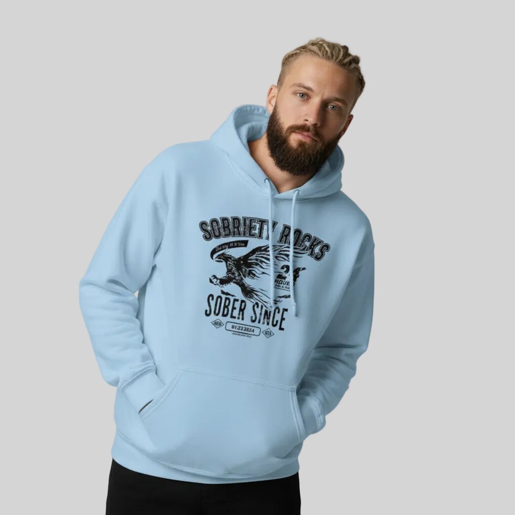 Sober Since Recovery Hoodie back view (view 7)