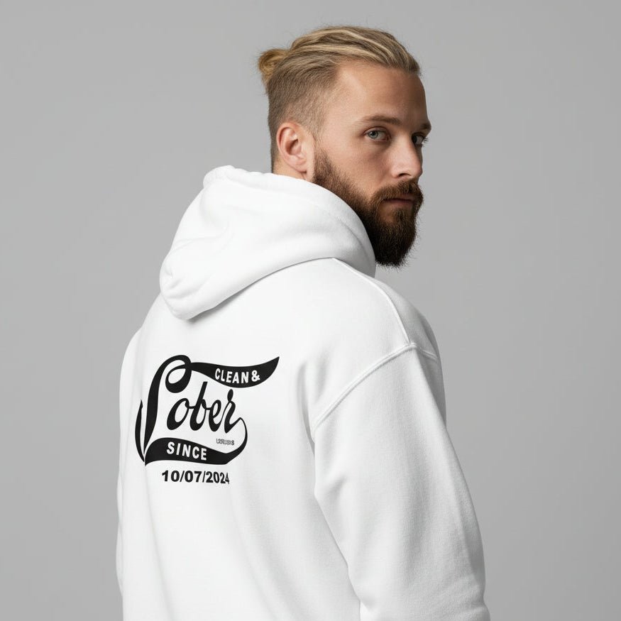 Sober Since Recovery Hoodie side view (view 36)
