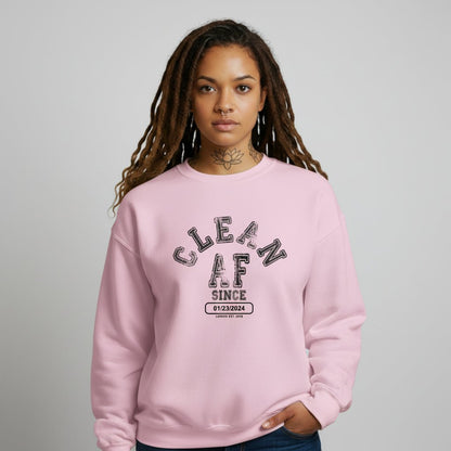 Clean AF Since Sobriety Recovery Hoodie fit detail (view 29)