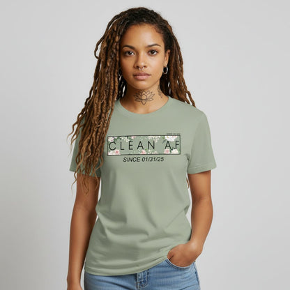 Clean AF Flower Sober T Shirt product photo (view 10)