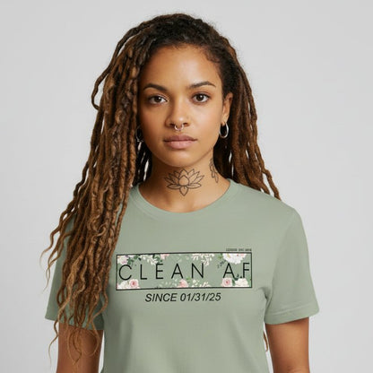 Clean AF Flower Sober T Shirt fit detail (view 9)